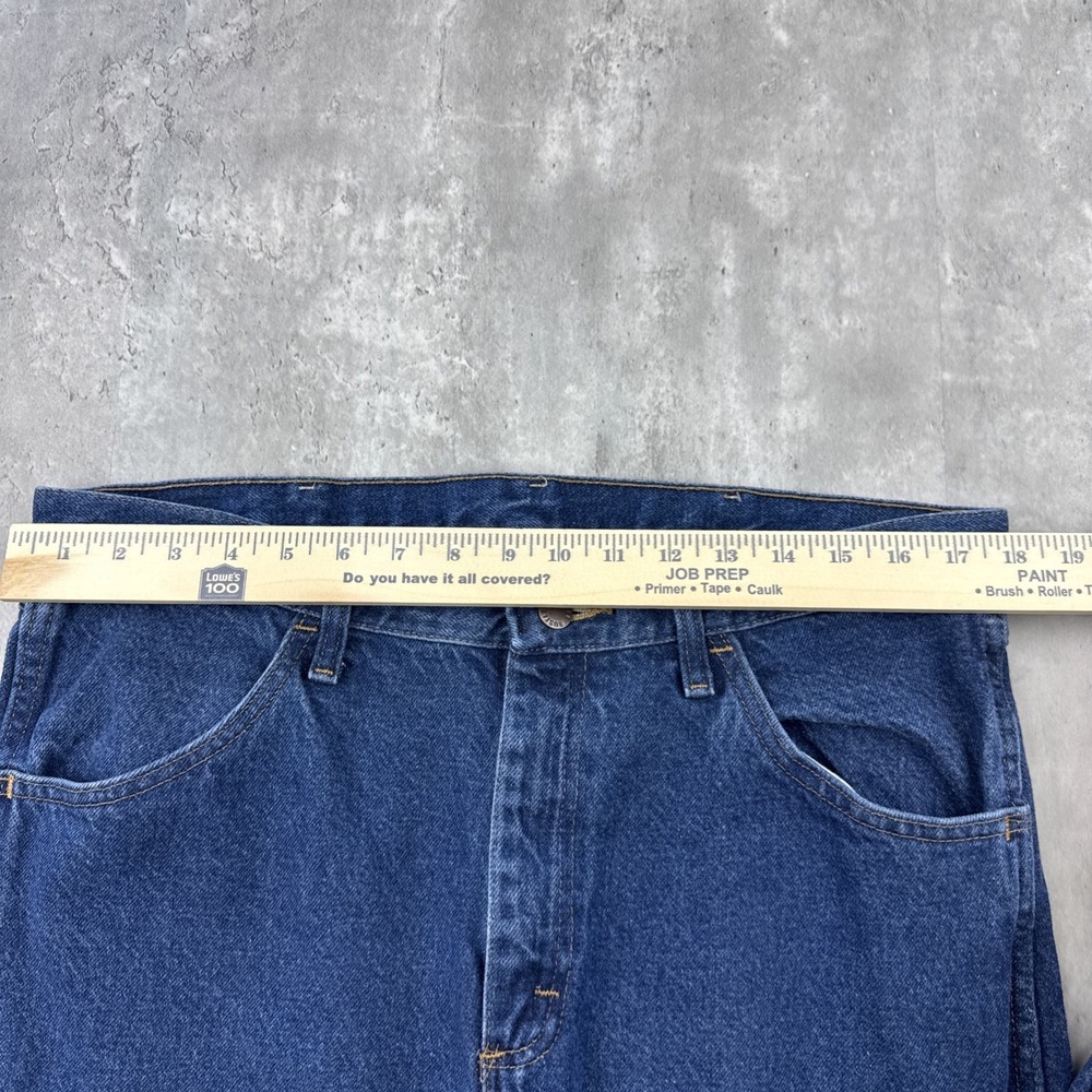 Rustler Jeans Men's 34x30 Extra Heavyweight Straight Leg Work Pants Blue Cotton - Picture 6 of 7